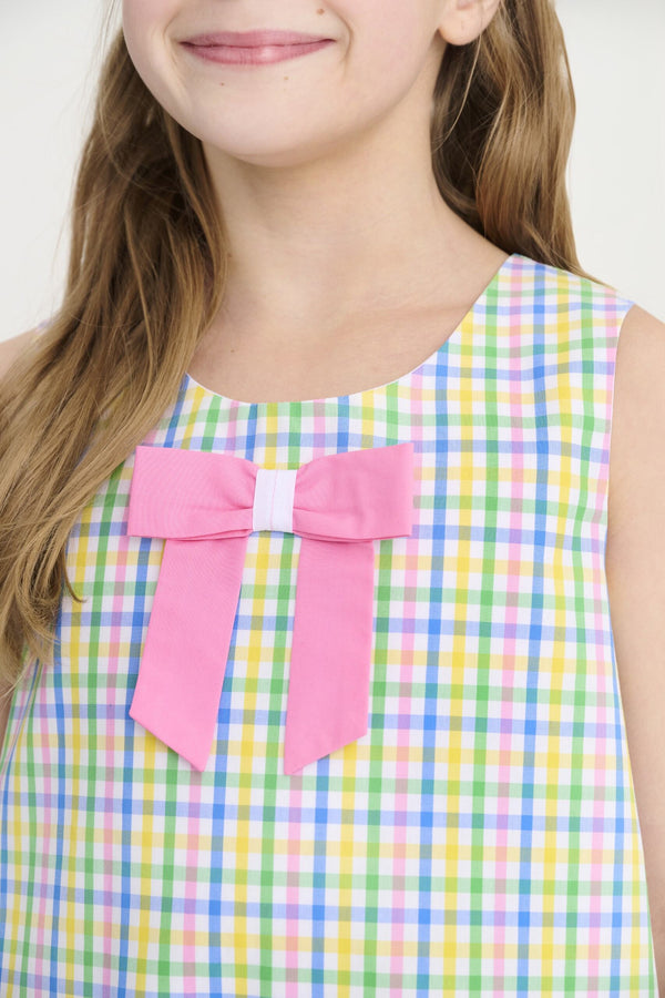 Jilly Jumper- Woven Dyed Yarn, Primland Plaid/Hamptons Hot Pink