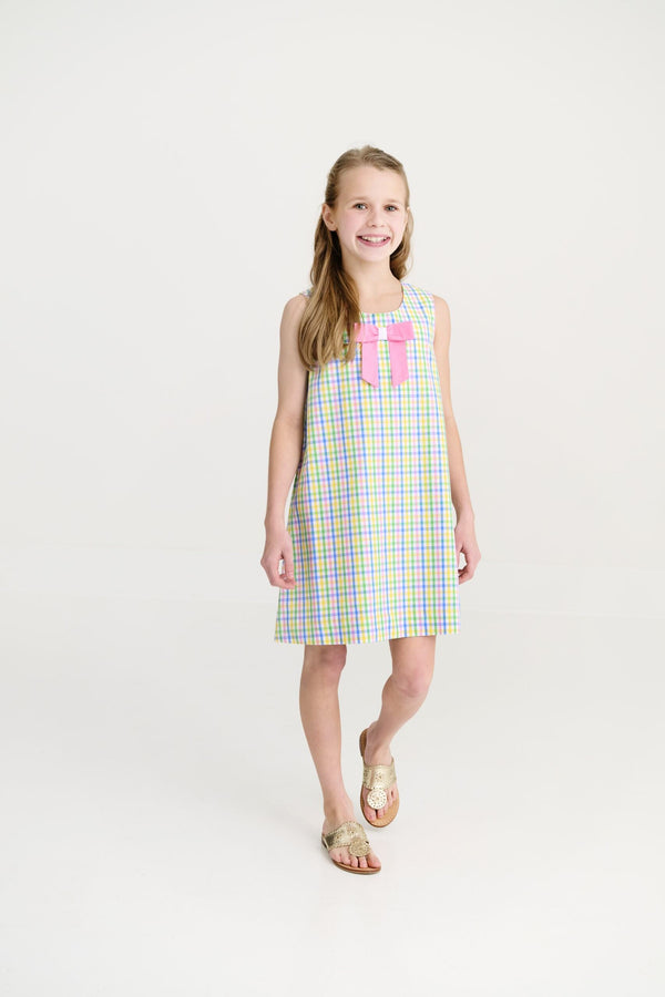 Jilly Jumper- Woven Dyed Yarn, Primland Plaid/Hamptons Hot Pink