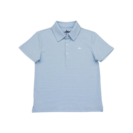 Banks Short Sleeve Polo- Light Blue/White