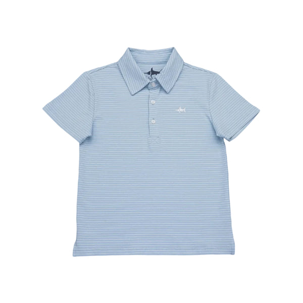 Banks Short Sleeve Polo- Light Blue/White