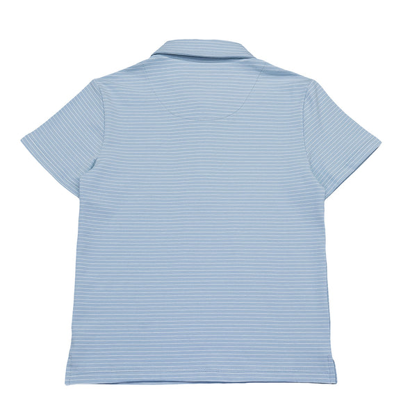 Banks Short Sleeve Polo- Light Blue/White