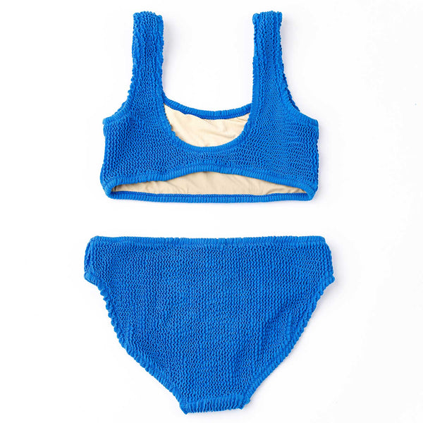 Cobalt Blue Girls Crinkle Two Piece Swim Set