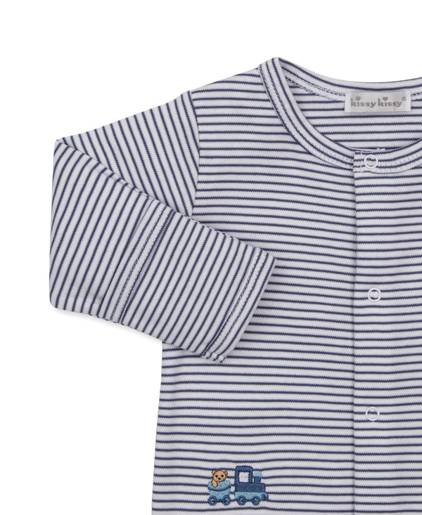 Bears on the Go, Striped Blue Footie