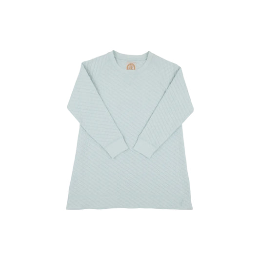 Cassidy Comfy Crewneck Dress - Quilted- Old Greenwich Green