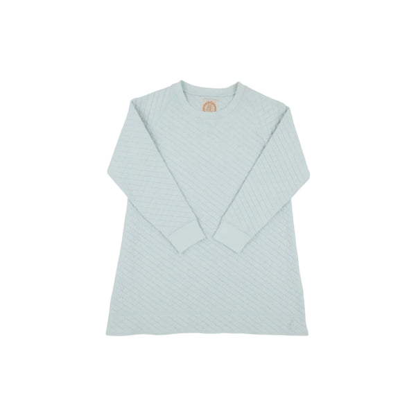 Cassidy Comfy Crewneck Dress - Quilted- Old Greenwich Green