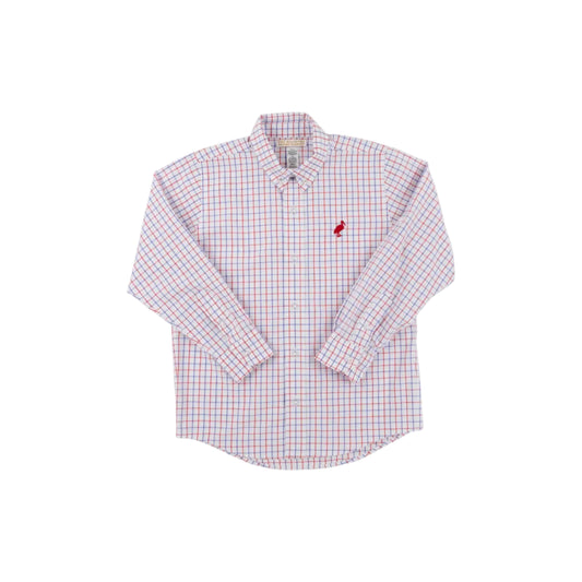Dean's List Dress Shirt-Rolled Sleeves, Lake Powell Plaid/Richmond Red