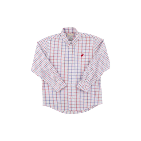 Dean's List Dress Shirt-Rolled Sleeves, Lake Powell Plaid/Richmond Red