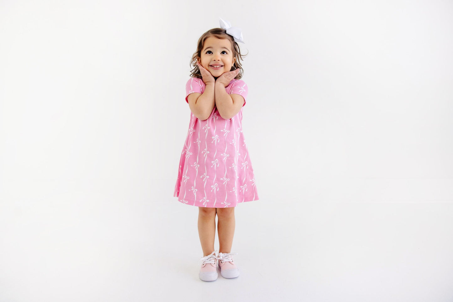Polly Play Dress- Bell Court Bows (Hamptons Hot Pink)