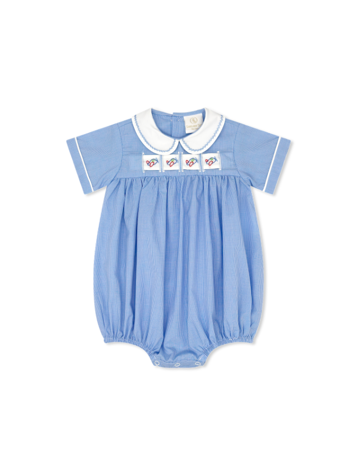 Noah Ribbon Bubble- River Royal Mini gingham