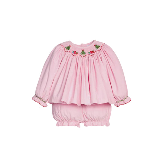 Smocked Bishop Bloomer Set- Holly Days