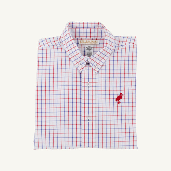 Dean's List Dress Shirt-Rolled Sleeves, Lake Powell Plaid/Richmond Red