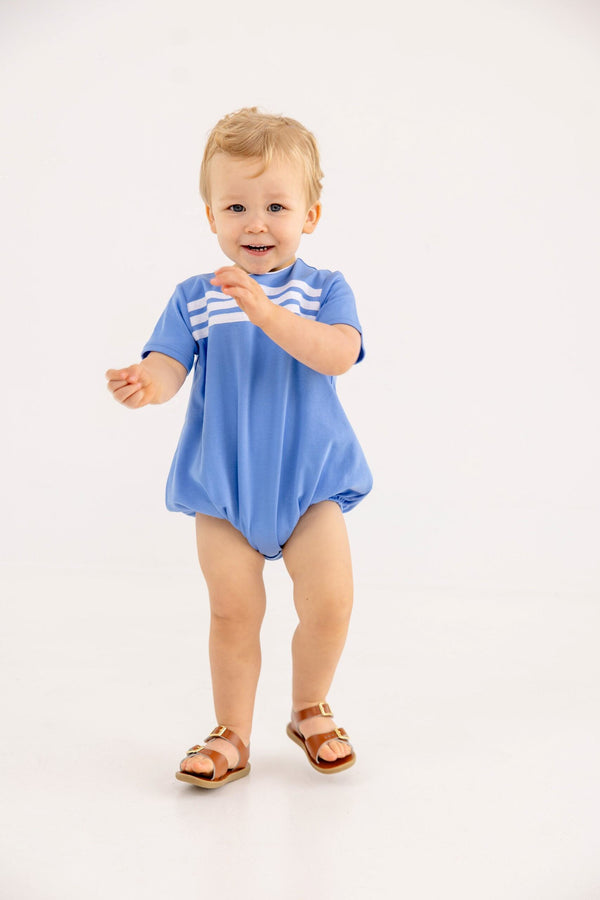 Short Sleeve Beau Bubble, Sunrise Blvd Blue/Worth Ave White