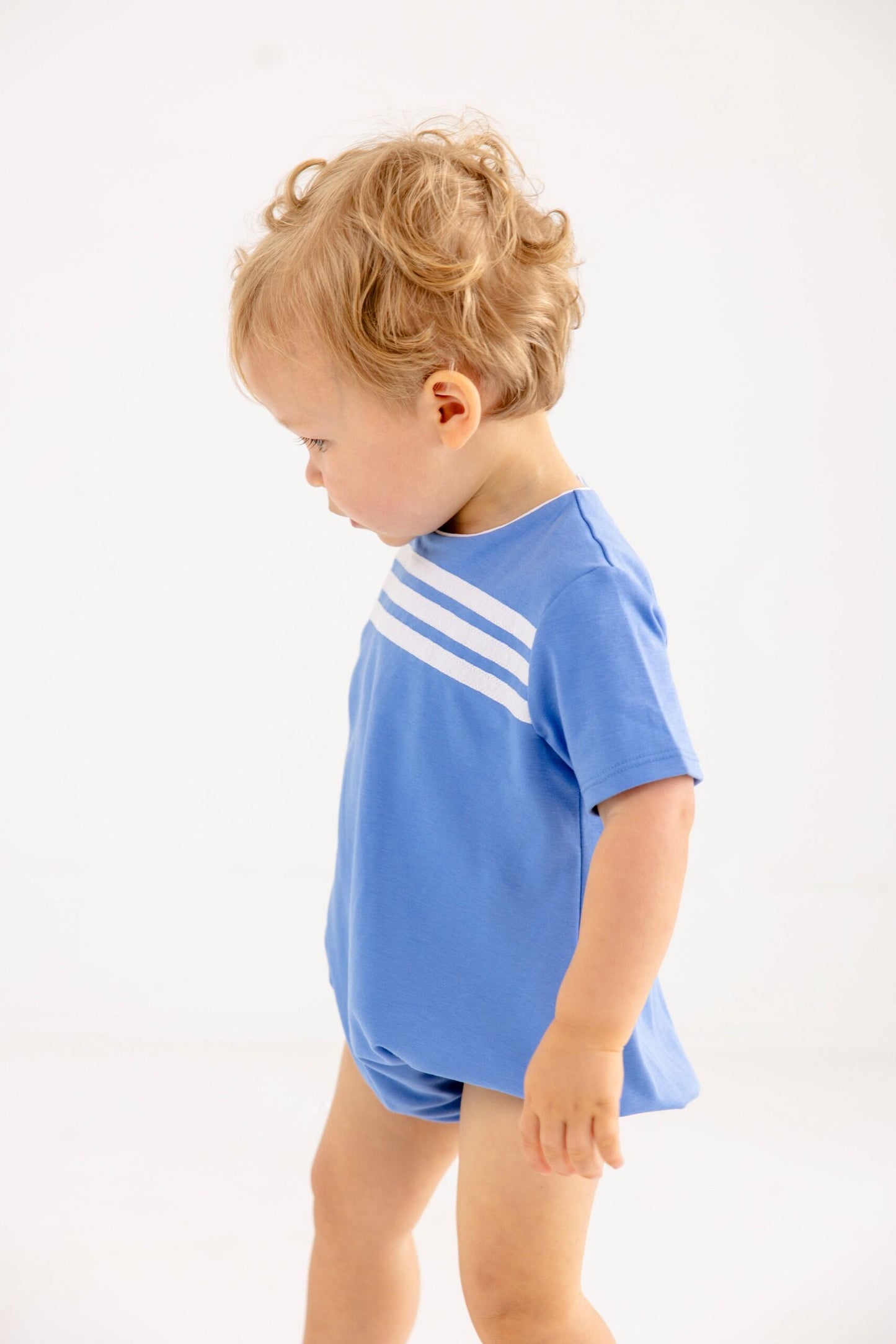 Short Sleeve Beau Bubble, Sunrise Blvd Blue/Worth Ave White