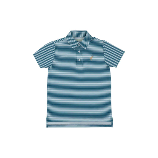 Prepletic Prim and Proper Polo, Sumner County Stripe (Barnsley Blue)/Keeneland Khaki