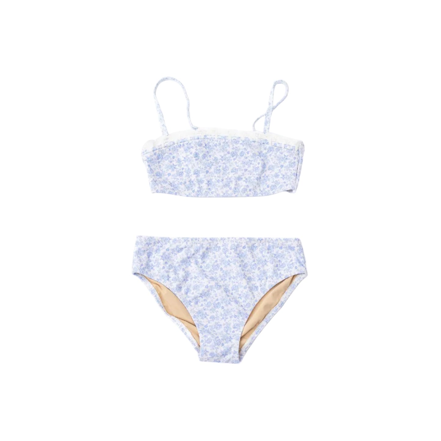 Coastal Gardens Tween Girls Crochet Trim Two Piece Swimsuit