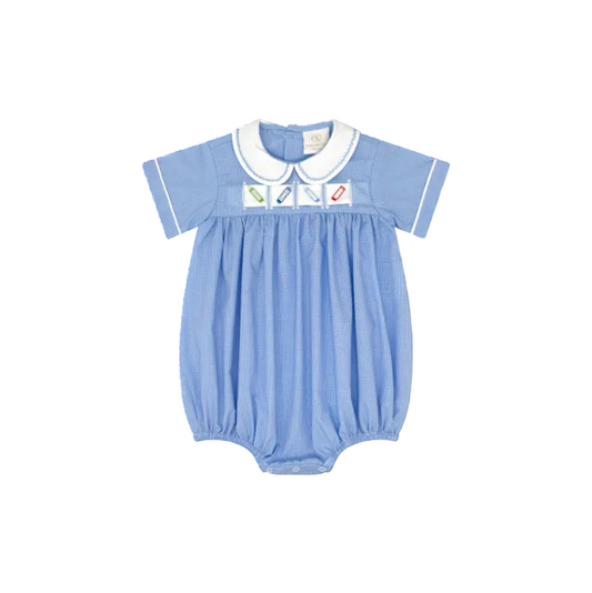Noah Ribbon Bubble- River Royal Mini gingham