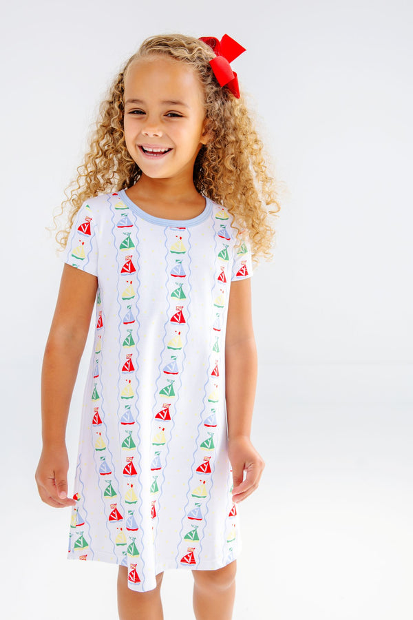 Polly Play Dress- Short Sleeve, Set Sail/Beale Street Blue