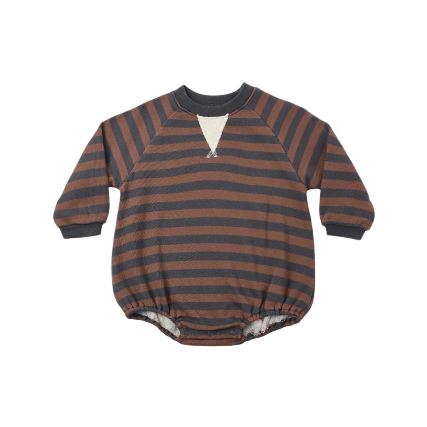 Crew Neck Romper Mulberry Stripe