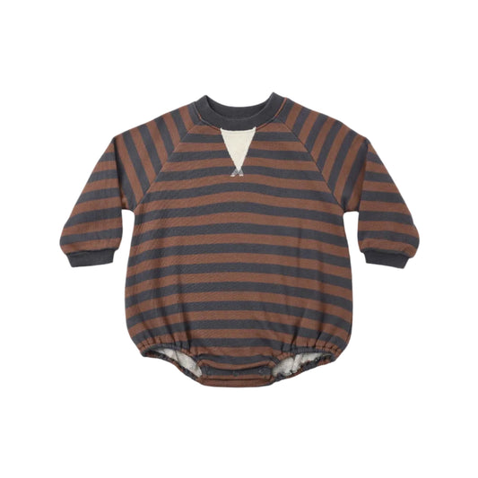 Crew Neck Romper Mulberry Stripe