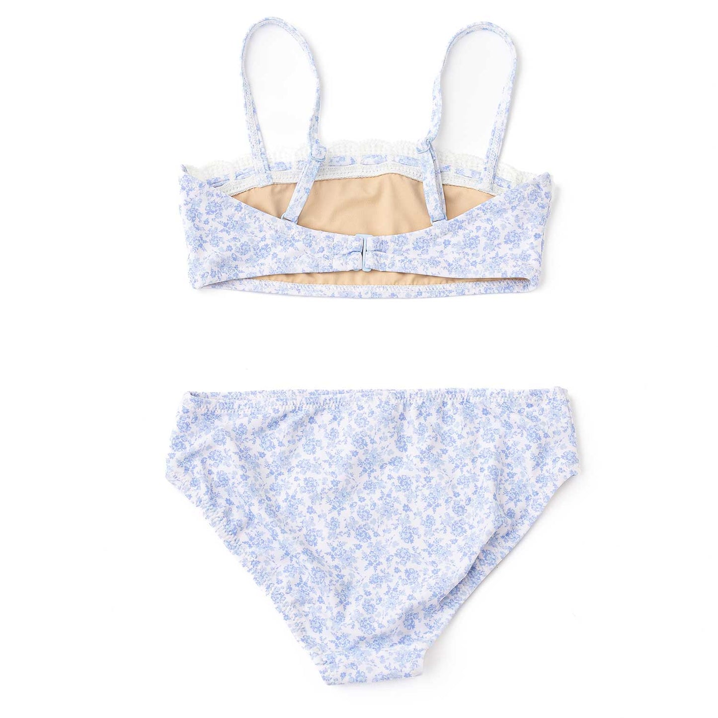 Coastal Gardens Tween Girls Crochet Trim Two Piece Swimsuit