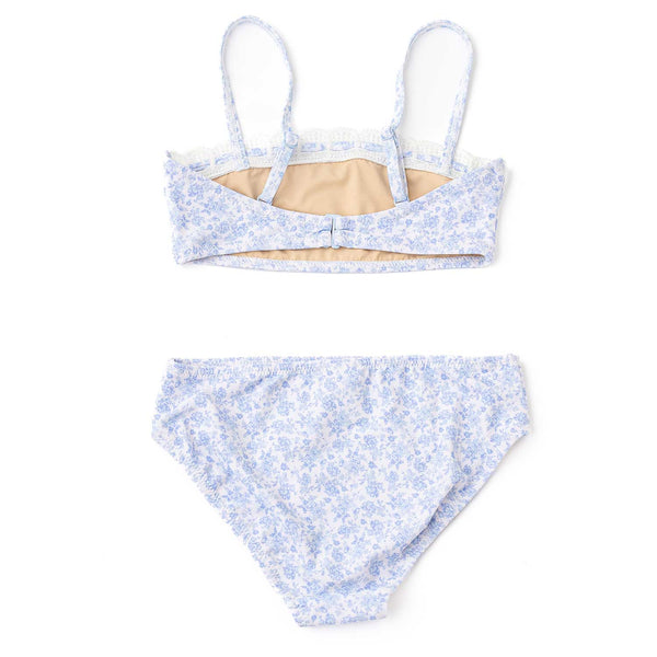 Coastal Gardens Tween Girls Crochet Trim Two Piece Swimsuit