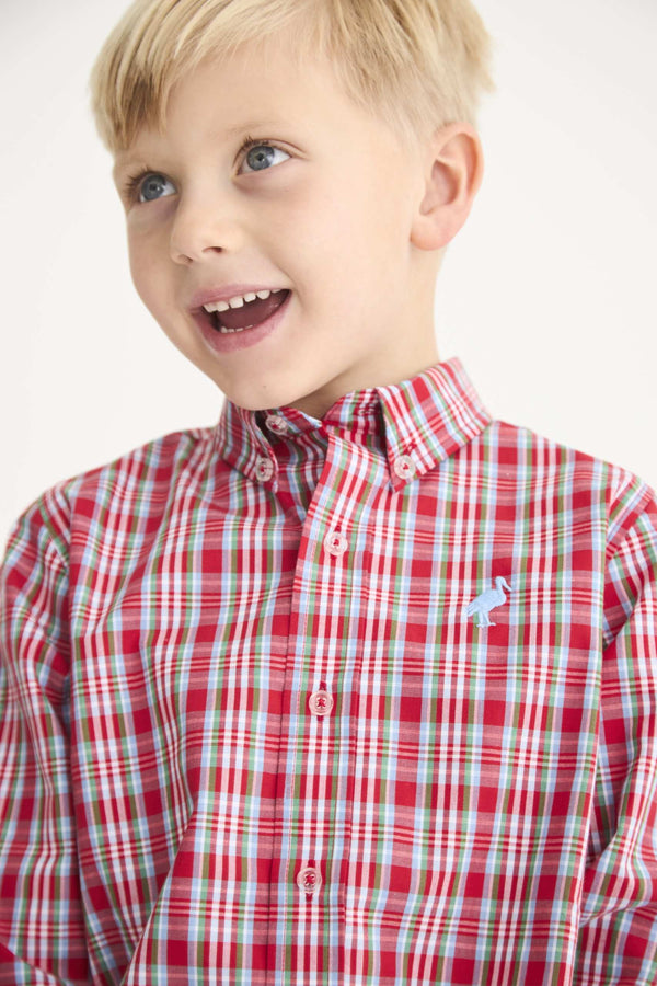 Deans List Dress Shirt, Woodspoint Plaid/Barrington Blue