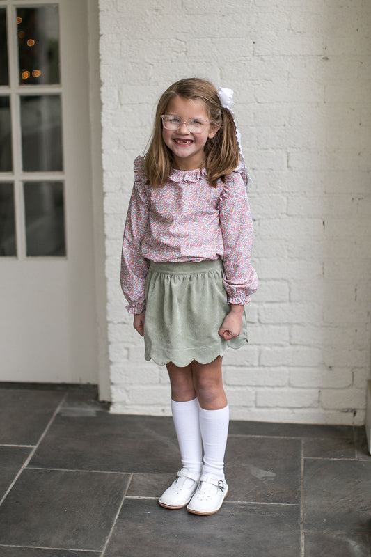 Autumn Garden Scallop Skirt Set