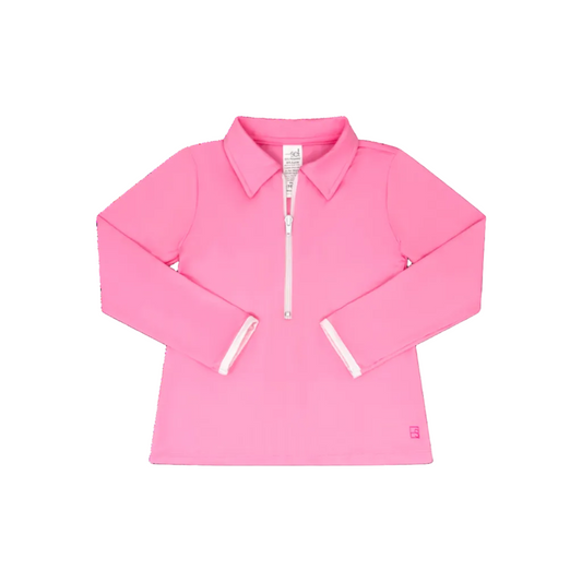 Heather Half Zip- Flamingo Pink