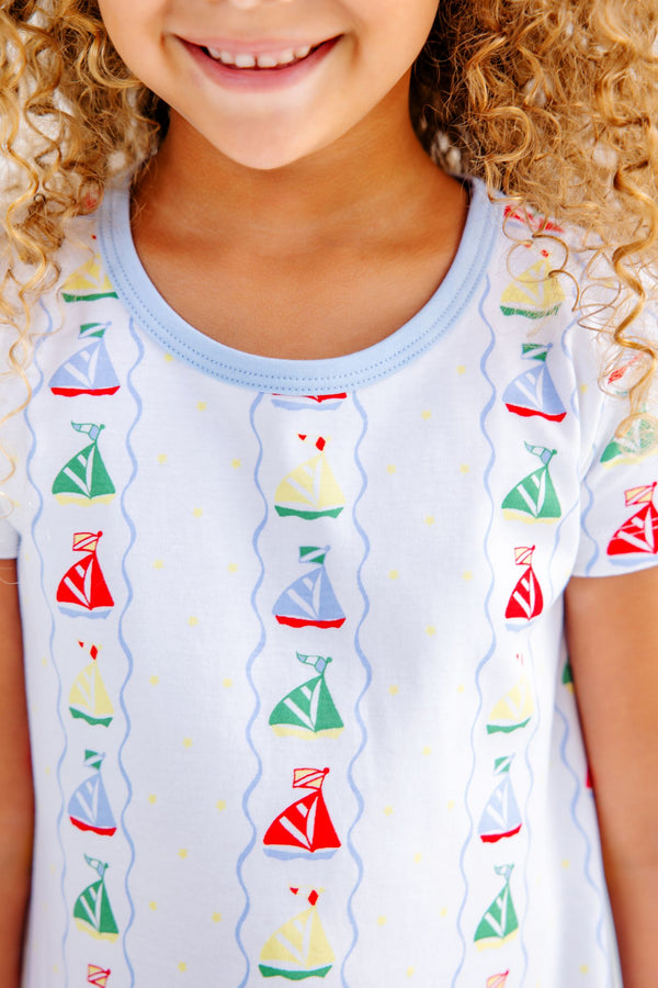 Polly Play Dress- Short Sleeve, Set Sail/Beale Street Blue