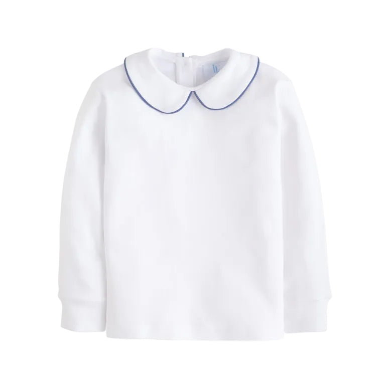 Piper Peter Pan Shirt- Gray Blue