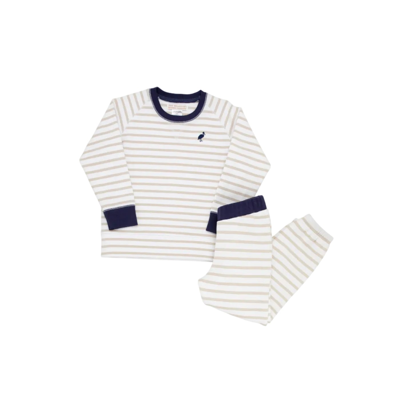 Cassidy And Gates Sweat Set, Keeneland Khaki Stripe/Nantucket Navy