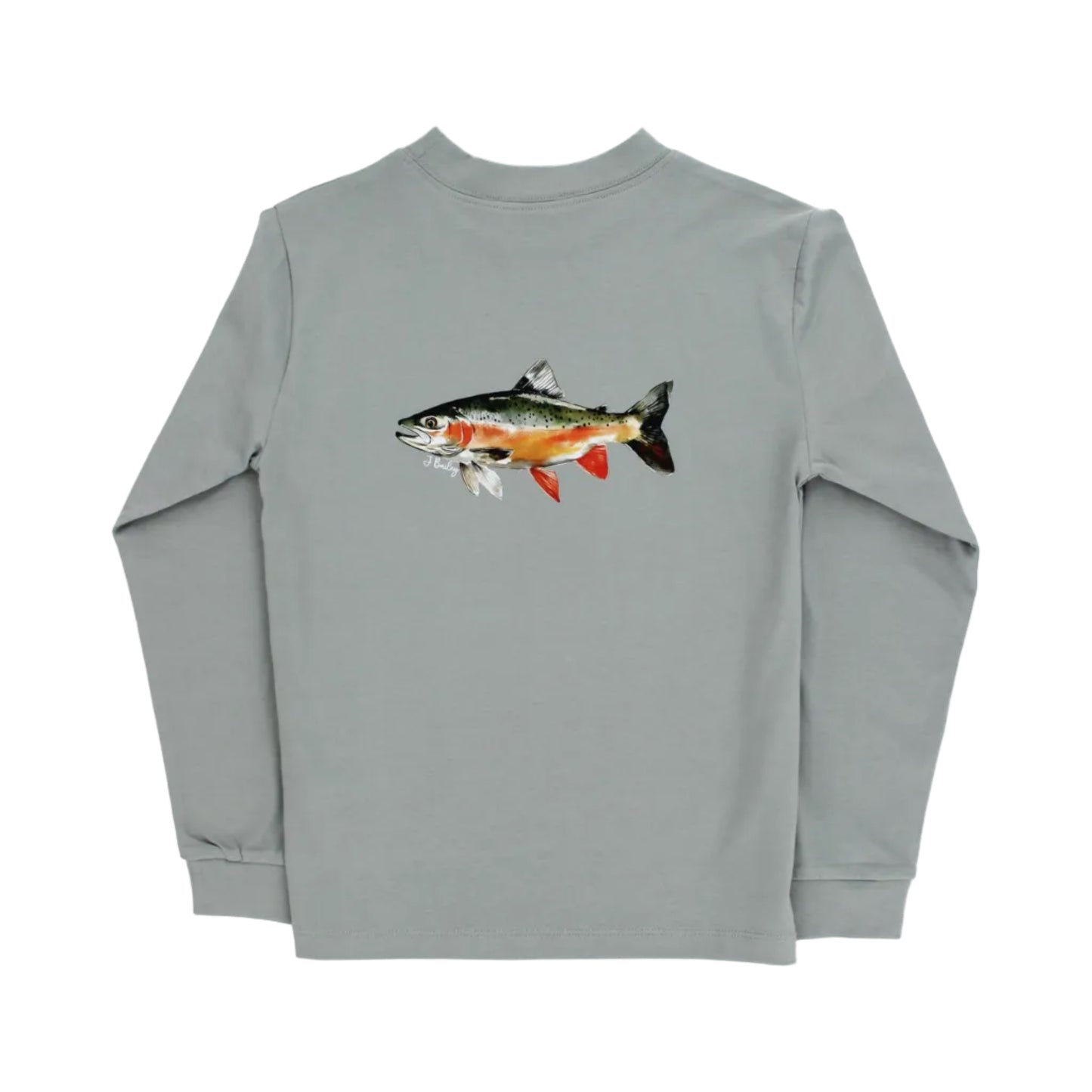 Long Sleeve Logo Tee- Trout/Limestone