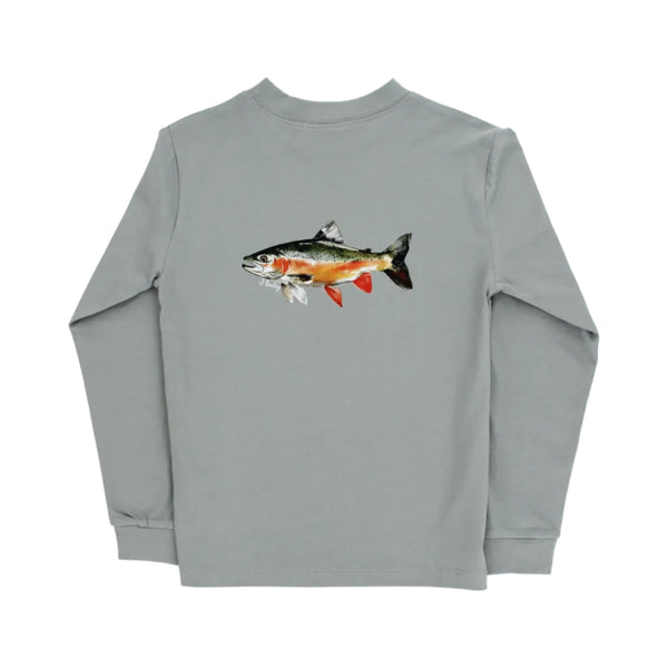 Long Sleeve Logo Tee- Trout/Limestone