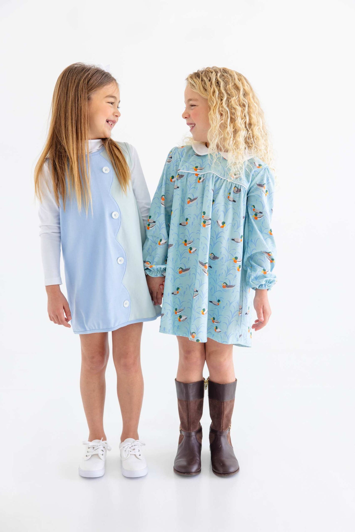Long Sleeve Maerin Fitz Frock- Normal Weight- Fine Weather for Ducks/Worth Ave White/Sarasota Sky