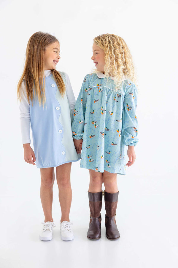 Long Sleeve Maerin Fitz Frock- Normal Weight- Fine Weather for Ducks/Worth Ave White/Sarasota Sky