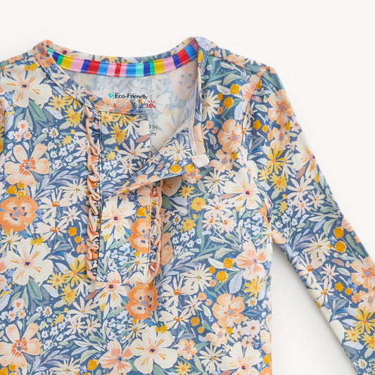 Flora Modal Ruffle Long Sleeve Long Pant PJ
