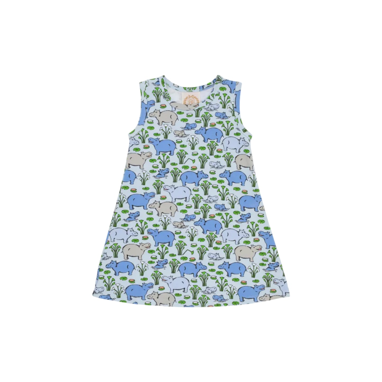 Sleeveless Polly Play Dress- Bal Harbour Hippo (Beale St. Blue)
