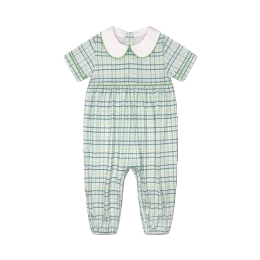 Rover Romper, Boxwood Plaid