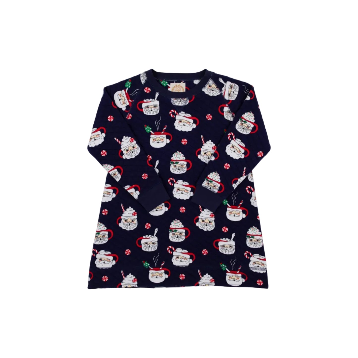 Cassidy Comfy Crewneck Dress, Quilted, Keeping Spirits Bright (Nantucket Navy)