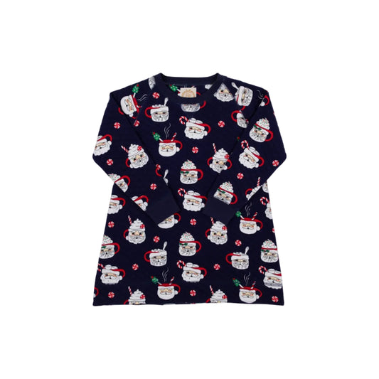 Cassidy Comfy Crewneck Dress, Quilted, Keeping Spirits Bright (Nantucket Navy)