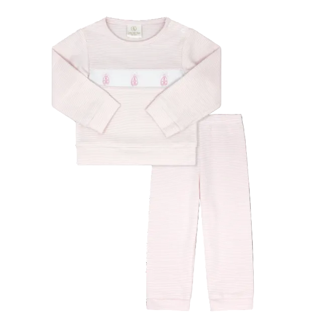 Lagniappe Play Set, Pensacola Pink Mini Stripe, Ballet Slipper