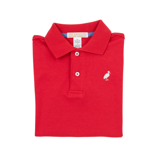 Prim and Proper Polo- SS Pima, Richmond Red/Worth Ave White