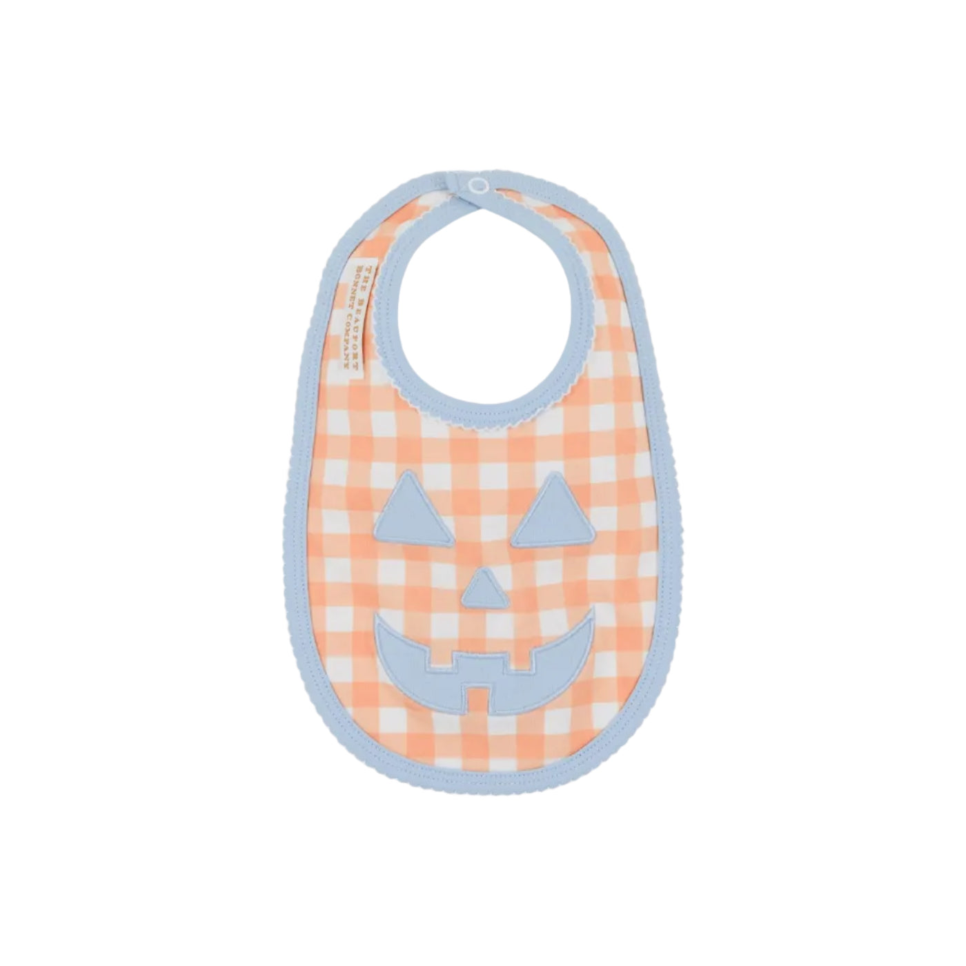 Burp Me Bib, Seashore Sherbet Gingham/Beale Street Blue