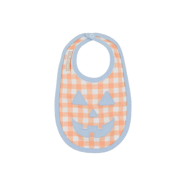 Burp Me Bib, Seashore Sherbet Gingham/Beale Street Blue