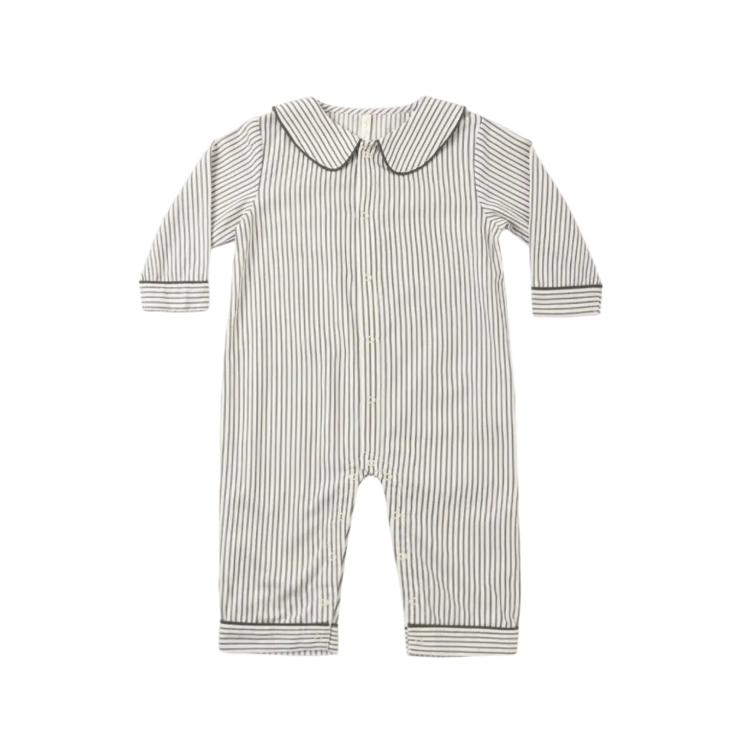 Baby Pajama Romper- Evergreen Stripe