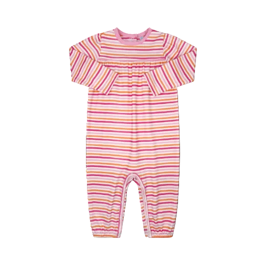 Penny Play Romper- Falling For Stripes- Pink