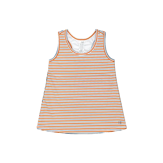 Rory Razorback Tank, Orange Spice Stripe