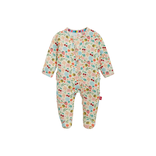 Honey Blossom Modal Magnetic Footie w/ Ruffle