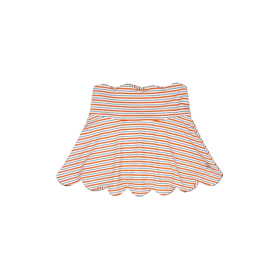 Zoe Scallop Skort, Orange Spice Stripe