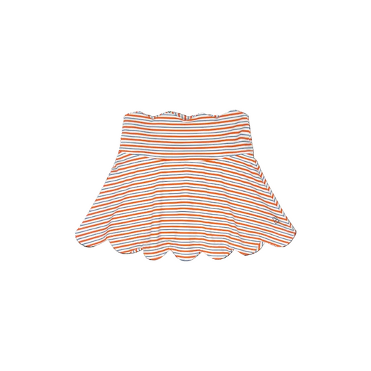 Zoe Scallop Skort, Orange Spice Stripe